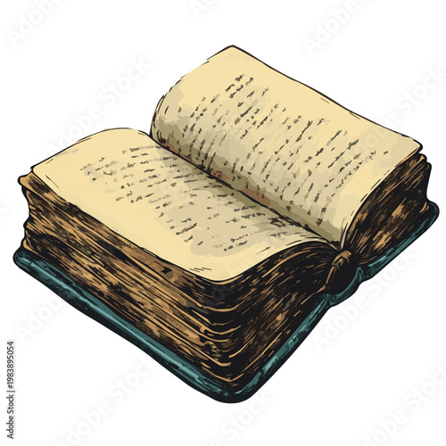 An open vintage book with yellowed pages and handwritten text, evoking a sense of history and nostalgia.