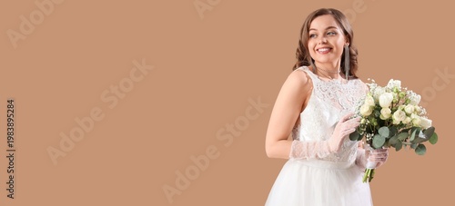 Beautiful bride in white we...