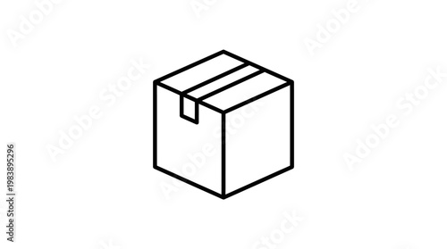 Simple line drawing of a box.
