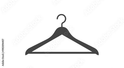 Black plastic coat hanger isolated.