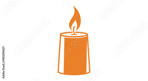 Burning orange candle flame light.