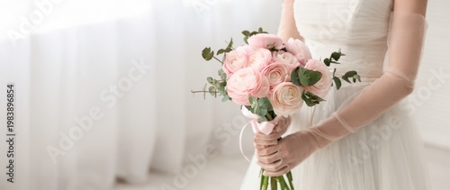 Young woman in wedding dres...