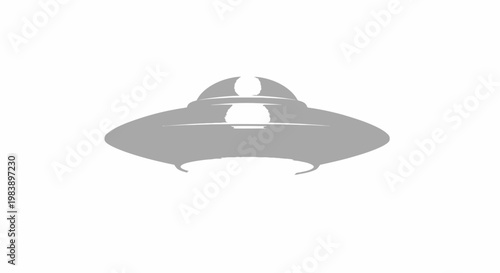Gray UFO flying saucer spacecraft.