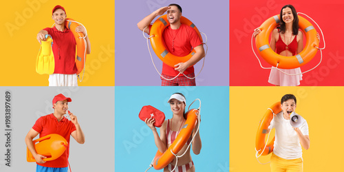 Collage of lifeguards on co...