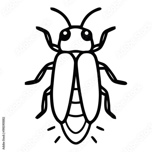 Stunning firefly illustration in modern minimalist style