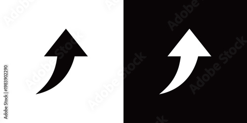 アップ・上昇のモノクロ矢印アイコン