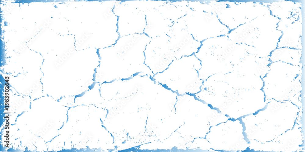 Obraz premium Black and White Cracked Ground Texture, Distressed Grunge Overlay Background