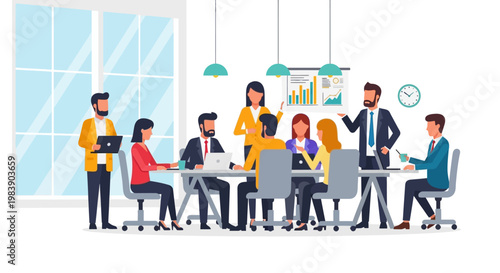Business people in office meeting.