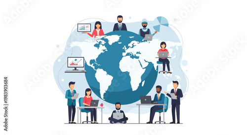 Global Teamwork Business Collaboration.