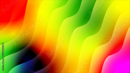 A vibrant colorful abstract background featuring wavy gradient layers