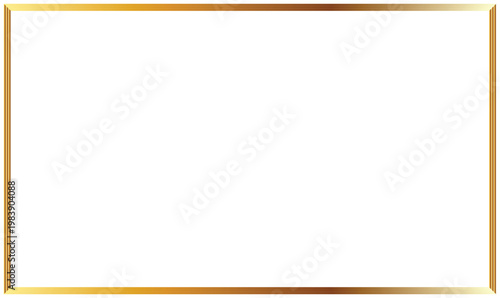 Gold Thin Rectangle Frame Vector for Luxury Certificate and Wedding Invitation Design