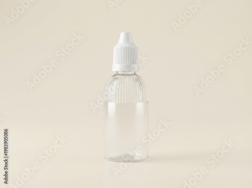 Isolated white dropper bottle on a neutral background