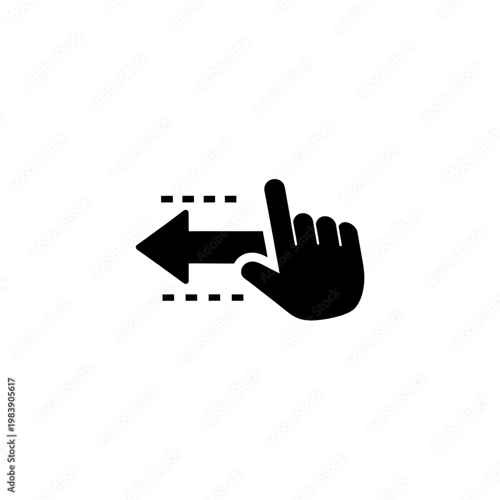 Fototapeta premium Drag Left Hand Icon Isolated on Transparent Background