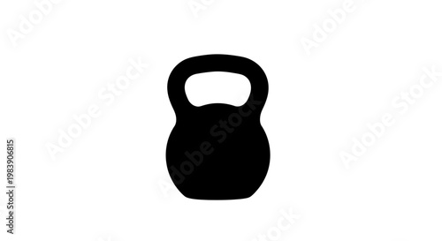 A stark black kettlebell shape presented as a striking silhouette