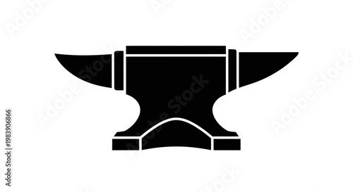 Blacksmith s anvil depicted in a stark dramatic silhouette