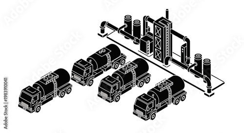Fleet of Five Industrial Fuel Tanker Trucks.