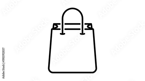 Simple line drawing of a handbag.