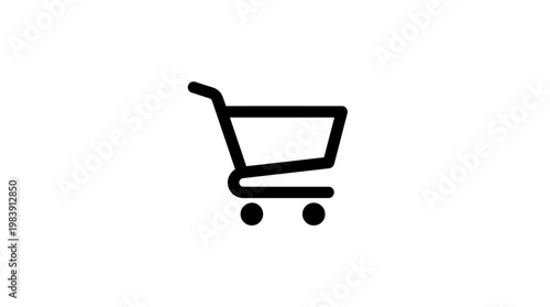 Shopping cart icon on white background.