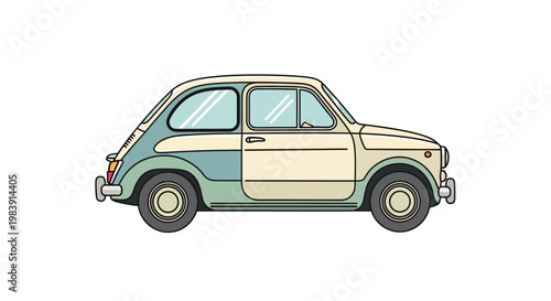 Vintage Small Family Hatchback Car.