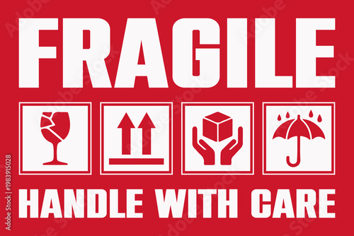 Fragile handle with care shipping label