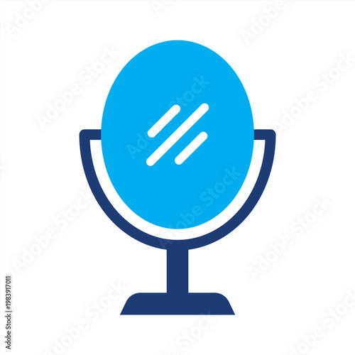 Authenticity icon. Mirror icon. Icon symbol for authenticity, genuine, original, identity, honesty, truth, reflection, self, clarity, mirror. Vector illustration