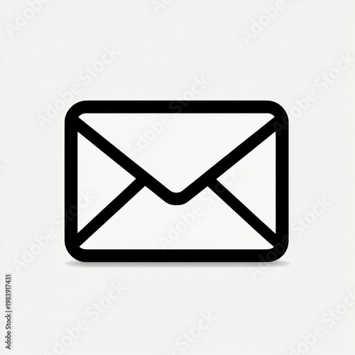 black outlined envelope on pale background with subtle shadow conveying simplicity and calm communication