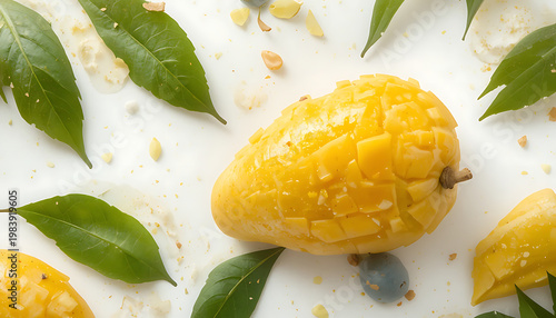 close up of a slice of melon with banana