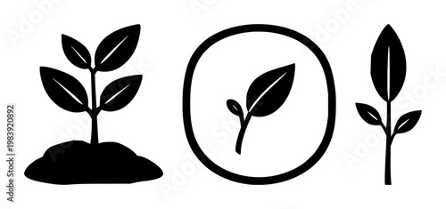 Micro-investment seed icon set with solid black icon on white background featuring finance, growth, small investment symbol with minimalist style and clear design
