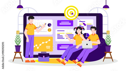 Business people working on a strategy to hit targets and planning for future success and growth