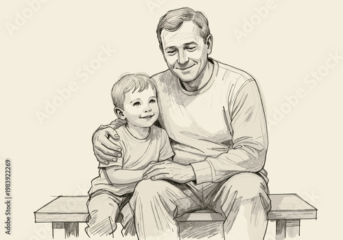 Father and son connect sharing a tender moment of affection and happiness together