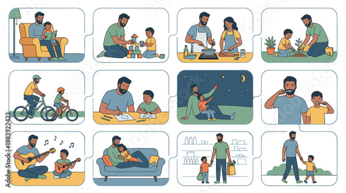 Father and child navigate life's moments: a bond of care learning and growth