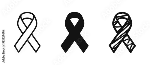 Awareness Ribbon Icons - Cancer Support and Charity Symbols