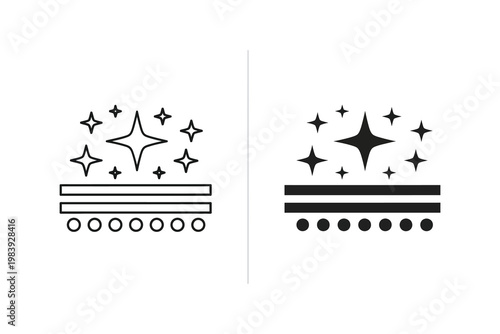 Sparkling Clean Surface Layer with Stars and Bubbles Vector Illustration