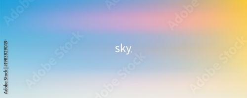 Abstract clear blue sky. Pastel rainbow. Light blue, pink and yellow color vector banner. Pastel gradient sky pattern.