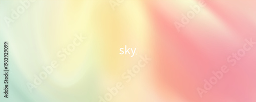 Abstract clear blue sky. Pastel rainbow. Light blue, pink and yellow color vector banner. Pastel gradient sky pattern.
