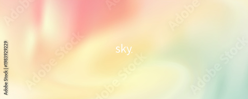 Abstract clear blue sky. Pastel rainbow. Light blue, pink and yellow color vector banner. Pastel gradient sky pattern.