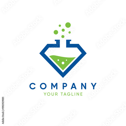 Diamond shaped lab bottle. vector design