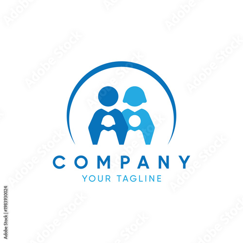 Simple design of a family, on a white background. Logo vector design