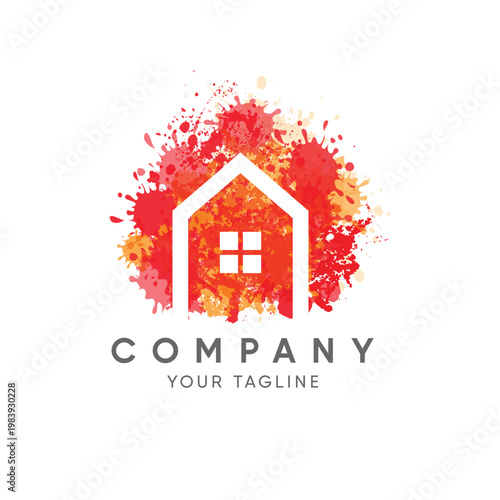 Colorful house logo design. Vector design