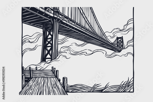 Saxophone Player Jazz Musician Linocut Illustration