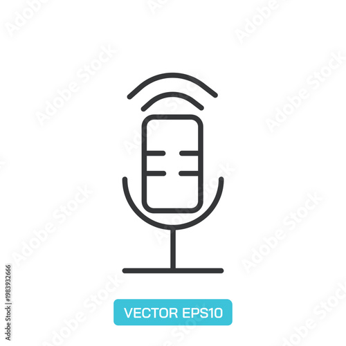Microphone Icons. Thin Line Symbol Elements Collection.