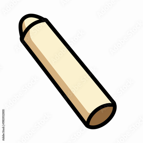 Flat vector illustration of a single hand-rolled marijuana joint, minimalist cannabis cigarette icon for recreational lifestyle and medical herb concept, isolated on white background.