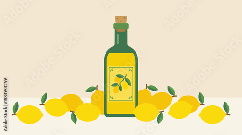 Bottle of Lemon Essential Oil.