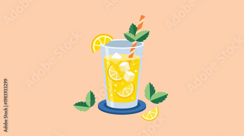 Fresh Lemonade in a Glass.