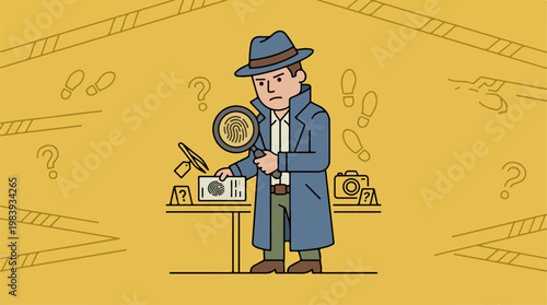 Man in trench coat and hat.