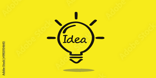 A simple illustration of a lightbulb containing the word idea