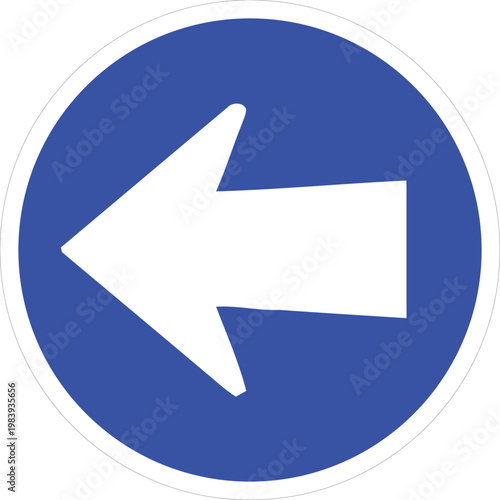 Mandatory Blue Traffic Sign with Straight and Left Turn Arrows Free Download Mandatory Blue Traffic Sign with Straight and Left Turn Arrows - GFXLoad
