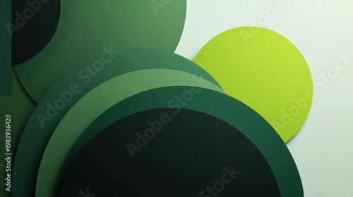 Vibrant green geometric shape with a contrasting yellow circle