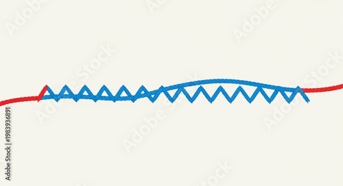 Close up of sewing thread on fabric.