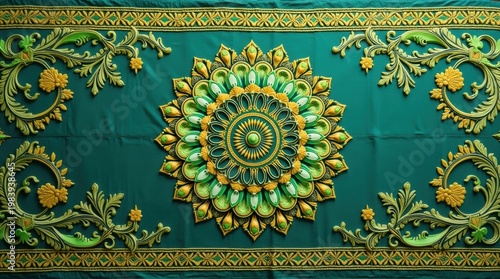 Intricate golden chandeliers illuminating a grand lavish room with decorative elements.